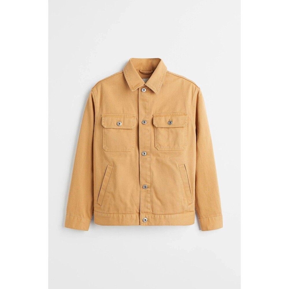 H&M Utility Jacket Size Small Khaki Front Pockets Vintage-Inspired Workwear